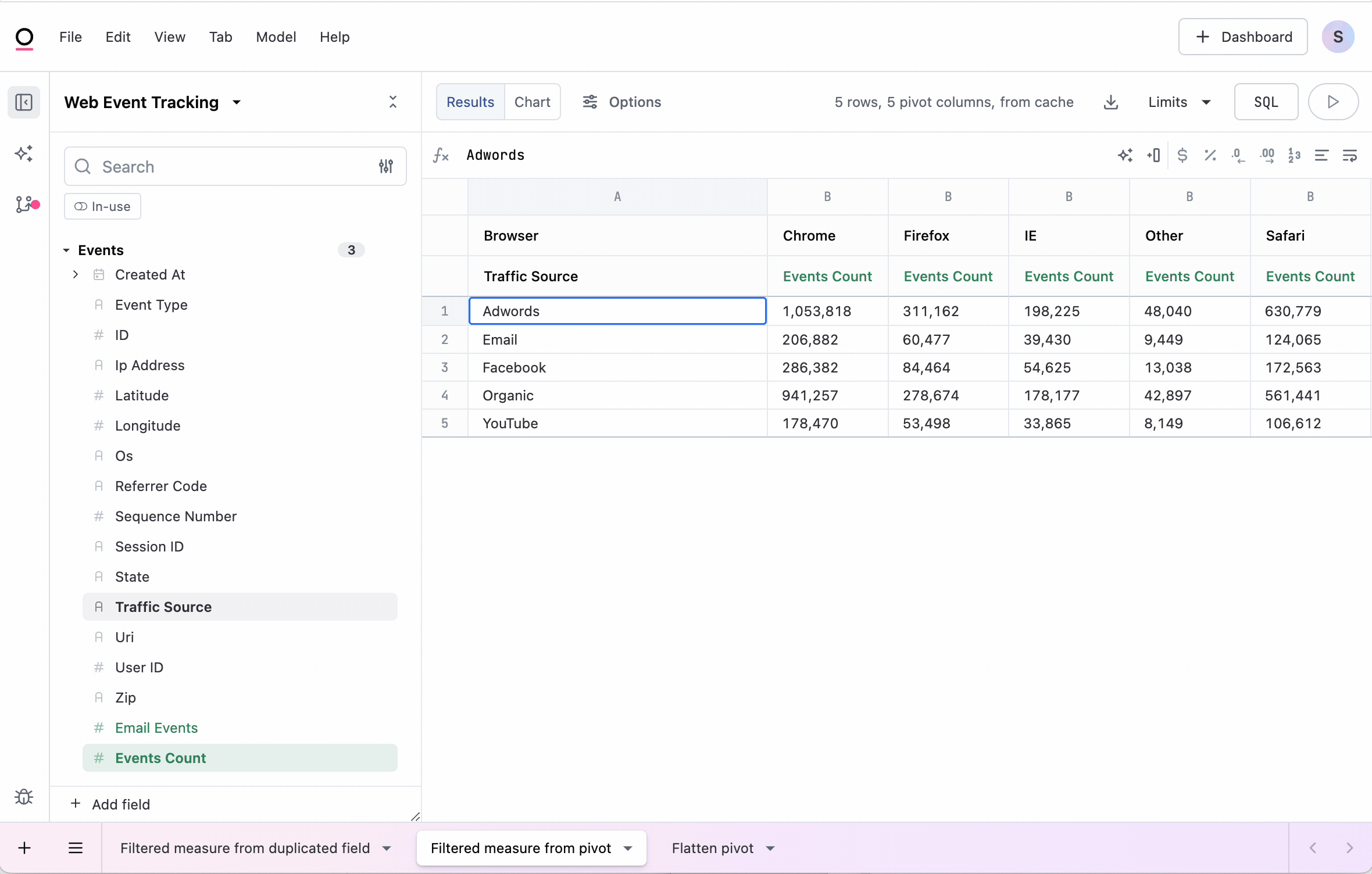 gif showing how to duplicate a measure and add a filter