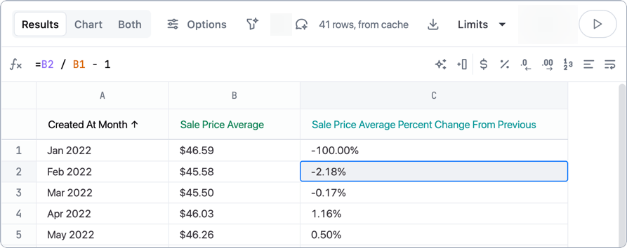 Using Excel-style functions to create table calculations | Docs