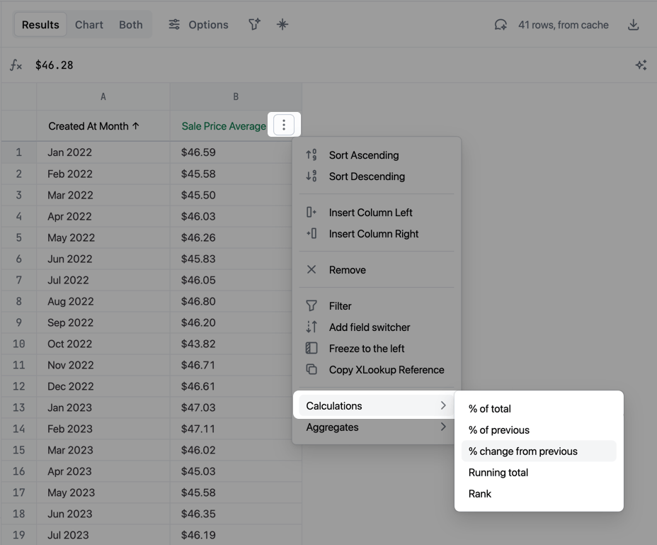 Using Excel-style functions to create table calculations | Docs