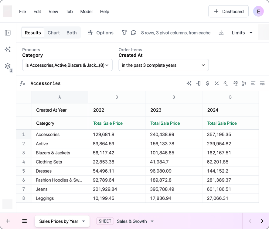 Formatting & analyzing data with spreadsheet tabs | Docs