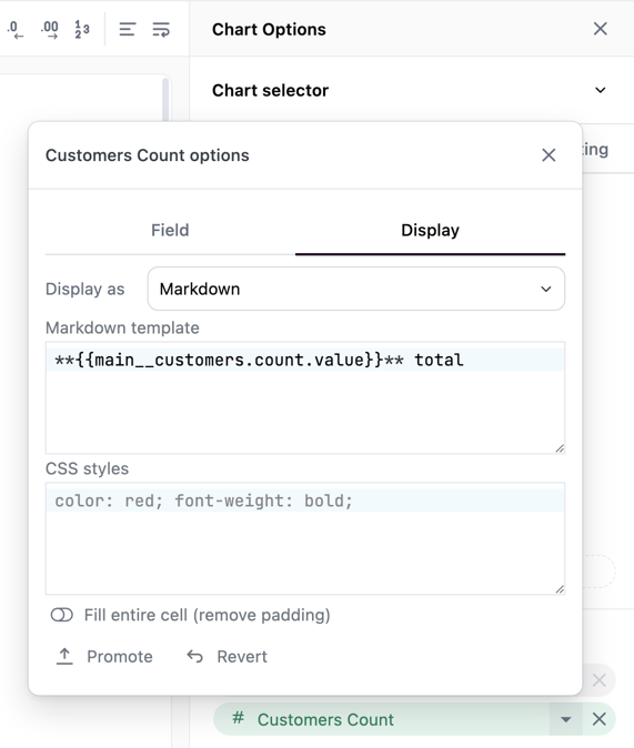 Display tab for a Markdown field